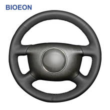 Hand Stitch Black PU Artificial Leather Car Steering Wheel Cover for Audi A2 (8Z) A3 (8L) Sprotback A4 (B5 B6) Avant A6 (C5) A8 2024 - buy cheap