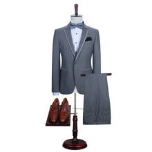Nueva chaqueta de moda para hombre, chaqueta para hombre, chaqueta y pantalones para boda, dos piezas (chaqueta + pantalones) 2024 - compra barato