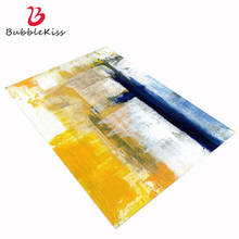 Alfombra abstracta de beso de burbuja para sala de estar, tapete de pintura al óleo azul y amarillo para decoración del hogar, dormitorio, cabecera, alfombrilla 2024 - compra barato