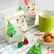 50pcs Stand Up Christmas Tree Santa Claus Gift Bag Merry Christmas Cellophane Bag Cute Cookies Biscuit Cake Plastic Bag for Xmas 2024 - buy cheap