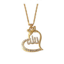 Pingente de colar muçulmano, dourado, árabe, presente para mulheres, colar com corrente de cobre 2024 - compre barato