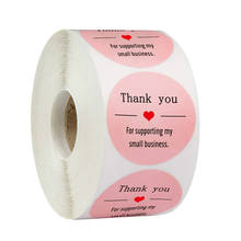 Obrigado bonito do papel redondo das etiquetas da etiqueta do negócio do rosa de 1 polegada você etiquetas para o cozimento 2024 - compre barato
