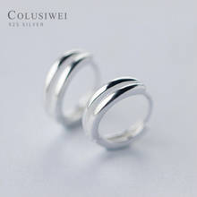 Colusiwei Simple Double Layer Circle Hoop Earrings for Women Men 925 Sterling Silver Trendy Unisex Earrings Fine Jewelry Brincos 2024 - buy cheap