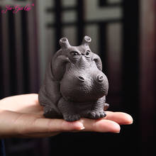 JIA-GUI LUO  Purple Clay  Tea Pet  Hippo Ornaments  Purple Clay Tea Set  Tea Pet Yixing  Tea Accessories Statuette  N032 2024 - buy cheap