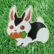 Pin de esmalte con conejo de dibujos animados para niños y adultos, Pin de animal bonito con broche de zanahoria, regalo kawaii, accesorio unisex 2024 - compra barato