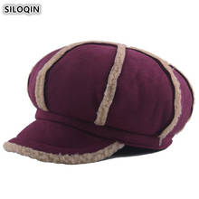 SILOQIN Elegant Vintage Women's Thick Warm Newsboy Caps Winter Fashion Velvet Female Winter Hats 2019 NEW Sports Cap Multicolor 2024 - buy cheap