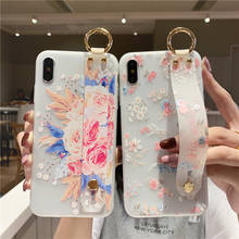 Capa macia com pulseira floral, para samsung galaxy a51, a71, a10, a20, a30, a40, a50, a60, a70, a80, a90, m10, m20, m30, m40, a30s, a50s, a40s 2024 - compre barato