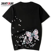 Spring Summer Cotton T-shirt Men's Embroidery Butterfly Pattern Loose O-Neck Tees Tops Male Large Size M-4XL 2024 - buy cheap