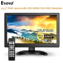 Eyoyo-monitor hdmi de 13.3 polegadas, full hd, 1920x1080, tela lcd, hdmi, vga, av, bnc, usb, para pc, laptop, segurança doméstica, cctv, câmera 2024 - compre barato