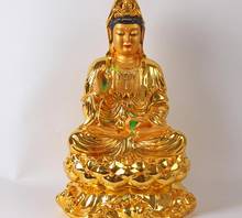 Copper Statue Guanyin Bodhisattva Buddha 16 inch golden body spray resin fiberglass home furnishing 2024 - buy cheap