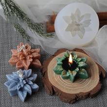 Molde de silicone em forma de vela, faça você mesmo, criativo 3d de flores e plantas, sabão, molde para decoração de bolo de casamento 2024 - compre barato