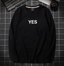 Letter Printed Tshirt Streetwear Men Tops Male Men Loose Long Sleeve Harajuku Spring Fashion Sweatshirts Black Cool Streetwear 2024 - buy cheap