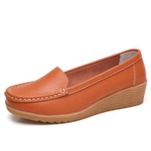 Sapatos de couro femininos pupupuda, calçados sem cadarço confortáveis para mulheres, loafers femininos casuais sem salto, tamanho grande 43, primavera 2021 2024 - compre barato