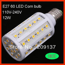 Free shipping 12W 1200LM 60-LED Corn light bulb E27 360-degree led lighing Daylight lamp warm cold white 240V 220V 110V 2024 - buy cheap