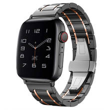 ceramics correa for apple watch 5 4 band 40mm 44mm bracelet 38mm 42mm watchbands for iwatch 3 2 1 strap pulseira luxurious belt 2024 - buy cheap