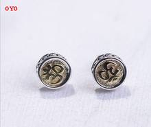 ReallyS925-pendientes de mantra de seis palabras, de plata de ley sólida, artesanía retro, unisex, simple y elegante 2024 - compra barato