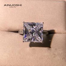 Классические обручальные кольца AINUOSHI из серебра 925 пробы, 12x12 мм, с принцессой 2024 - купить недорого