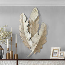 American Wrought Iron Leaf Wall Ornaments Crafts Decoration Restaurant Wall Mural Ornaments Livingroom Home Wall Sticker Crafts 2024 - buy cheap