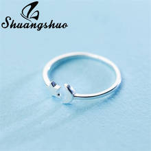 Shuangshuo Minimalism Fashion Moon Star Finger Rings Adjustable 925 Sterling Silver Ring Wedding Jewelry for Women Best Gifts 2024 - buy cheap