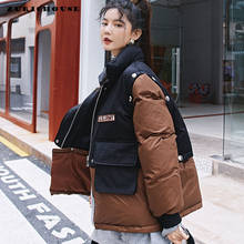 ZURICHOUSE Brand Winter Puffer Jacket Warm Bomber Coat Fashion Hit Color Detachable Vest Spliced Cotton-padded Women's Parka 2024 - buy cheap