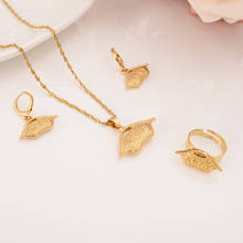 gold color PNG Necklace pendant Earrings ring Set Women Party Gift african women  bag shape bridal wedding Jewelry girls charm 2024 - buy cheap