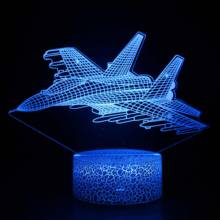 LED 3D Table Lamp Airplane Modeling Usb 7 Color  3d Nightlight for Kids Gift Home Room Decoration 2024 - buy cheap