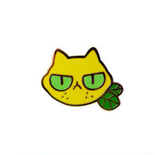 Sourpuss brooch sour-faced lemon kitty enamel pin to turn your frown upside down 2024 - buy cheap