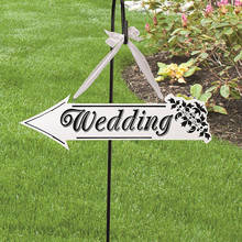 White Wooden Wedding Direction Arrow Sign Wedding Ceremony Reception Decor Arrow Shaped Hanging Decoration Wedding Sign 2024 - compre barato