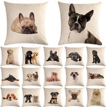 1 Pcs Pug Pet Dog Pattern Cotton Linen Throw Pillow Cushion Cover Car Home Sofa Bed Decorative Pillowcase Funda Cojin 40657 2024 - buy cheap