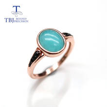 TBJ-Anillo de amazonita Natural de corte ovalado, 8x10mm, Gema 3ct, joyería fina, Plata de Ley 925, bonito regalo para mujer, esposa, mamá 2024 - compra barato