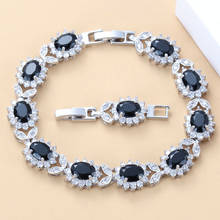 Cor de prata branco preto zircão pulseira saúde moda jóias para mulher livre caixa de jóias sl94 2024 - compre barato