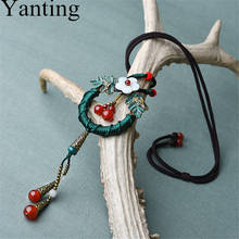 Yanting Long Pendant Necklace Ethnic Sweater Chain Shell Flower Necklace Women Natural Stone Handmade Knitted Gifts 0162 2024 - buy cheap