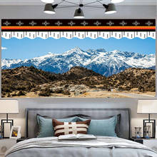 Гобелен из Снежной Горы, настенная ткань, украшение для спальни, большое одеяло, настенный ковер с природным пейзажем 2024 - купить недорого