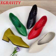 XGRAVITY Fashion New High Heel Women Shoes Pointed Toe Dress Shoes Ladies V Cut Design PU New Sexy Fashion Lady Shoes Hot Shoes 2024 - buy cheap