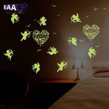 Cupido adesivo de parede brilho no escuro luminoso fluorescente bebê adesivos de parede decoração para casa decalques 2024 - compre barato