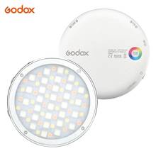 Godox r1 mini luz criativa rgb redonda, luz de led para enchimento de vídeo 2500k-8500k cri 98 para gravação de vídeo, microfilmes, vida morta 2024 - compre barato