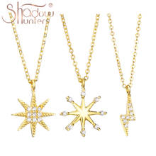 SHADOWHUNTERS-colgante de Plata de Ley 925 con forma de estrella para mujer, collar con colgante de rayo, Color dorado, fabricación de joyería fina 2024 - compra barato