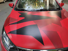 Большая черная красная камуфляжная виниловая пленка, меняющая цвет, стикер «сделай сам» для стайлинга автомобиля, пленка с пузырьками воздуха 2024 - купить недорого