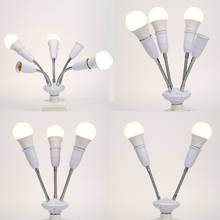 Suporte para lâmpada e27 ajustável, rotativo, durável, adaptador de soquete de lâmpada led, conversor e27 branco doméstico, 2-5 cabeças para sala de estar