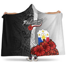 Philippines Polynesian Hooded Blanket Coat Of Arm With Hibiscus White 3D printed Wearable Blanket Adults Kids Hooded Blanket 2024 - buy cheap