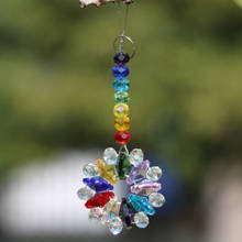 1PCS Rainbow Crystal Cluster Suncatcher Hanging Feng Shui Prisms Pendant Handmade Home Decor 2024 - buy cheap