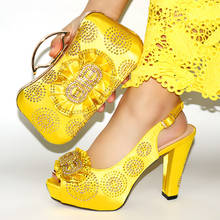 Doershow-zapatos y bolsos italianos para mujer, conjunto de bolsos decorado con diamantes de imitación, zapatos nigerianos, conjunto de zapatos de boda HIM1-27 2024 - compra barato