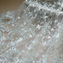 Vestido de noiva com folhas de marfim, vestido bordado de renda, tecido de renda, enfeites de renda para fantasias, malha de costura, rendas francesas, 1 jarda 2024 - compre barato