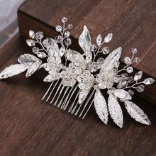 Handmade Crystals Rhinestones Flower Leaf Hair Comb Bridal Headpieces Hair Accessories Bridesmaid Tiara Wedding Jewelry 2024 - buy cheap