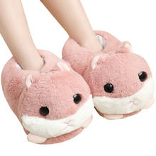 Hamster de pele de anime interno, chinelos de madeira land sapatos masculinos e femininos de inverno personalizados, chinelos de casa 2024 - compre barato