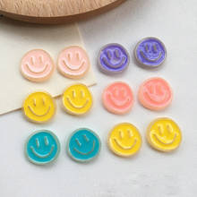 10Pcs 17MM Cute Round Smile Charms Resin Patch For Handmade Earrings Hair Accessories Jewelry Finding Supplies 2024 - buy cheap