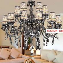 Bar Retro Smoke Crystal Chandelier led lustre de cristal fixture For Living Room led candle Chandelier led ceiling  Luminaria 2024 - buy cheap