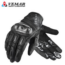 Vemar 100% Genuine Leather Motorcycle Gloves Breathable Men Motocross Gloves Touch Screen Guantes Moto Motobiker Riding Gloves 2024 - buy cheap