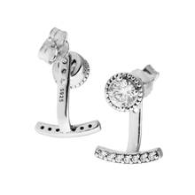 Abstract Elegance Clear CZ Stud Earrings for Women Crystal 925 Sterling Silver Earrings Jewelry Women Earrings for Wedding Gifts 2024 - buy cheap