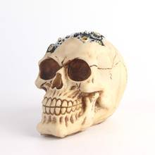 Hot Human Skull Sculpture Key Storage Hook Wall Mount Resin Skeleton Ornament Living Room Sets For Home Halloween Party Decor 2024 - buy cheap